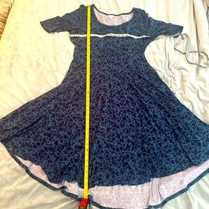 Lularoe Nicole dress Teal green/dark blue